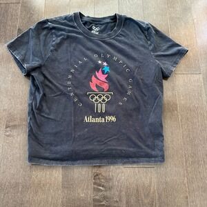 1996 Atlanta Olympics Heritage Flame Womens T-Shirt Black L